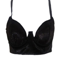 Load image into Gallery viewer, Victoria's Secret Sexy Velvet Black Shimmer Bra, 32C
