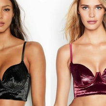 Load image into Gallery viewer, Victoria's Secret Sexy Velvet Black Shimmer Bra, 32C
