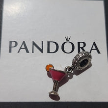 Load image into Gallery viewer, Pandora Retired Sterling Silver Fruity Cocktail Glass Dangle 792q53enmx
