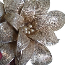 Load image into Gallery viewer, Vintage 950 Silver Poinsettia Flower Brooch Layered Intricate
