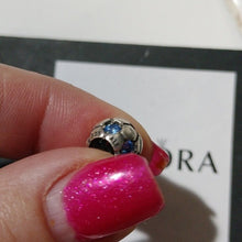 Load image into Gallery viewer, Pandora Retired Sterling Silver Blue Zirconia Soccer Ball Bead - 790444CZB
