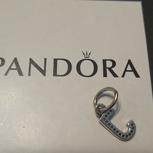 Load image into Gallery viewer, Pandora Sparkling Letter J 791322cz Pendant Charm Silver ALE 925
