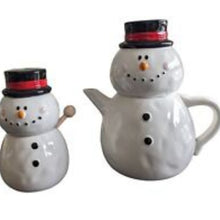 Load image into Gallery viewer, Magenta Home Snowman Honey pot &amp; Teapot Set
