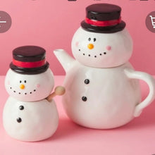 Load image into Gallery viewer, Magenta Home Snowman Honey pot &amp; Teapot Set
