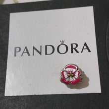 Load image into Gallery viewer, Pandora Sterling Silver Pink Pansy Flower Charm w/ Pink &amp; White Enamel 790777c01
