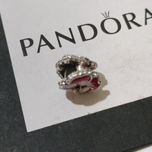 Load image into Gallery viewer, Pandora Sterling Silver Pink Pansy Flower Charm w/ Pink &amp; White Enamel 790777c01
