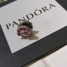 Load image into Gallery viewer, Pandora Sterling Silver Pink Pansy Flower Charm w/ Pink &amp; White Enamel 790777c01
