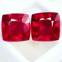 Load image into Gallery viewer, Natural Ruby Loose Gemstones Cushion Shape Pair Certified GIL 9.57 + 9.3…
