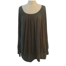 Load image into Gallery viewer, Lane Bryant Grey Olive Green Long Sleeved Metallic Weave  Blouse, 26/28
