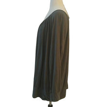 Load image into Gallery viewer, Lane Bryant Grey Olive Green Long Sleeved Metallic Weave  Blouse, 26/28
