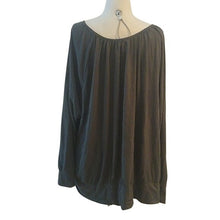 Load image into Gallery viewer, Lane Bryant Grey Olive Green Long Sleeved Metallic Weave  Blouse, 26/28
