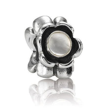 Load image into Gallery viewer, Pandora Retired Sterling Silver Ribbon Bead with Moonstone - 790279MS
