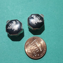 Load image into Gallery viewer, Vintage SENA Sterling Silver Niello Thai Siam Clip On Earrings
