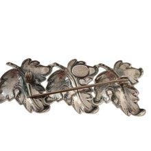Load image into Gallery viewer, Vintage JewelArt Co. Sterling Silver Triple Leaf Brooch Pin - 2.25 Inches
