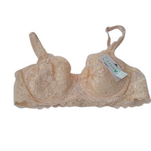 Load image into Gallery viewer, Peach Khaki Lace Push-up Bra, size XS 32B
