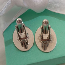 Load image into Gallery viewer, Vintage LaMode Sterling Silver Oval Etched Cuff Links
