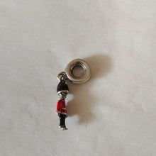 Load image into Gallery viewer, Pandora Retired S/S Guard My Heart Soldier Dangle Bead w/ Red + Black Enamel
