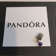 Load image into Gallery viewer, Pandora Retired Sterling Silver Amethyst February Birthstone Dangle - 790166AM
