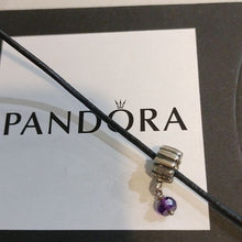 Load image into Gallery viewer, Pandora Retired Sterling Silver Amethyst February Birthstone Dangle - 790166AM
