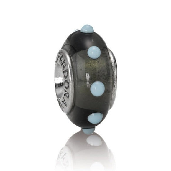 Pandora Seeing Spots Black and Light Blue Charm 790631