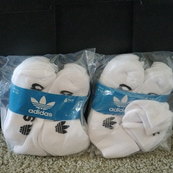 Adidas Men's White Quarter Socks - 12 Pairs