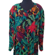 Load image into Gallery viewer, Women's Jungle Print 3/4 Sleeve Button down Tunic, size 1X
