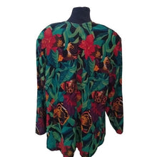 Load image into Gallery viewer, Women's Jungle Print 3/4 Sleeve Button down Tunic, size 1X
