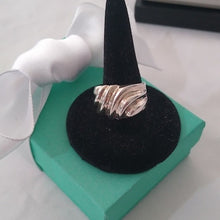 Load image into Gallery viewer, Wavy ridged Modernist 925 Sterling Silver Ring,  size 6.5
