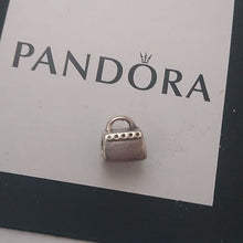 Load image into Gallery viewer, Pandora Sterling Silver Purse w/ Scalloped Edge + Pink CZ Charm 790309pcz SS ALE 925
