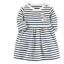 Load image into Gallery viewer, Carter&#39;s Baby Girl&#39;s Striped Jersey Dress w/ Cover, Size 12 months
