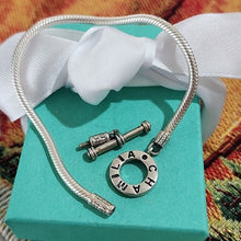 Load image into Gallery viewer, Chamilia Bracelet Toggle Clasp Sterling Silver Barrel Clasp 7.9” (20cm)
