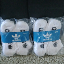 Load image into Gallery viewer, Adidas Men&#39;s Originals  No Show Low Cut White Socks - 12 Pairs
