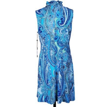 Load image into Gallery viewer, Tommy Hilfiger Aqua Blue Paisley Flare Dress, Size 10
