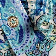 Load image into Gallery viewer, Tommy Hilfiger Aqua Blue Paisley Flare Dress, Size 10
