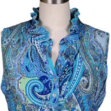 Load image into Gallery viewer, Tommy Hilfiger Aqua Blue Paisley Flare Dress, Size 10
