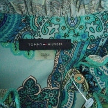 Load image into Gallery viewer, Tommy Hilfiger Aqua Blue Paisley Flare Dress, Size 10
