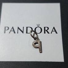 Load image into Gallery viewer, Pandora Sterling Silver Alphabet Letter P Dangle with Clear Zirconia - 791328cz
