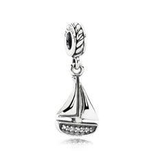 Load image into Gallery viewer, Pandora Sterling Silver Sail Away Sailboat Nautical Bead Charm  791138cz
