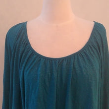 Load image into Gallery viewer, Lane Bryant Deep Teal Long Sleeved Metallic Weave Blouse,  SIZE 26/28
