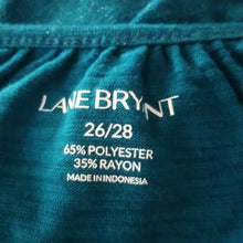 Load image into Gallery viewer, Lane Bryant Deep Teal Long Sleeved Metallic Weave Blouse,  SIZE 26/28
