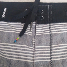 Load image into Gallery viewer, Hurley Striped Board Shorts, Black/White, Size 36" waist
