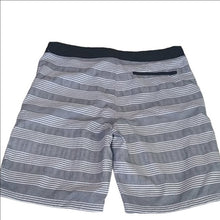 Load image into Gallery viewer, Hurley Striped Board Shorts, Black/White, Size 36" waist
