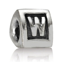 Load image into Gallery viewer, Pandora Retired Sterling Silver Alphabet Bead - Letter W - 790323W
