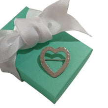 Load image into Gallery viewer, Vintage Lamode 925 Sterling Silver Etched Open Heart Brooch
