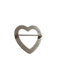 Load image into Gallery viewer, Vintage Lamode 925 Sterling Silver Etched Open Heart Brooch

