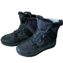 Load image into Gallery viewer, Universal Thread Lined Faux Fur Lace Up Winter Snow Boots, Black, size 7.5
