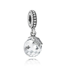 Load image into Gallery viewer, Pandora Retired Sterling Silver Moon and Star Dangle w/Clear Zirconia - 791392cz
