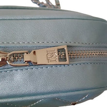 Load image into Gallery viewer, Badgley Mischka Metallic Blue Camera Bag Purse

