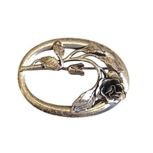 Load image into Gallery viewer, Vintage Danecraft Oval Rose Brooch 925 Sterling Silver
