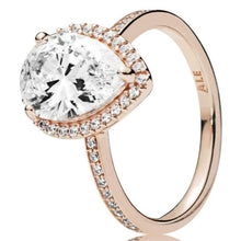 Load image into Gallery viewer, Pandora Sparkling Teardrop Halo Rose Gold Ring PAR186251CZ Size 54/Size 7

